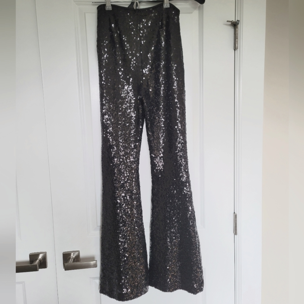 Anthropologie Sequin Flare Pants
